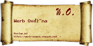 Werb Oxána névjegykártya